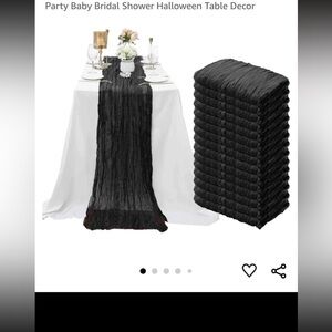 Black Table Runner and Chair Covers Set